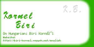 kornel biri business card